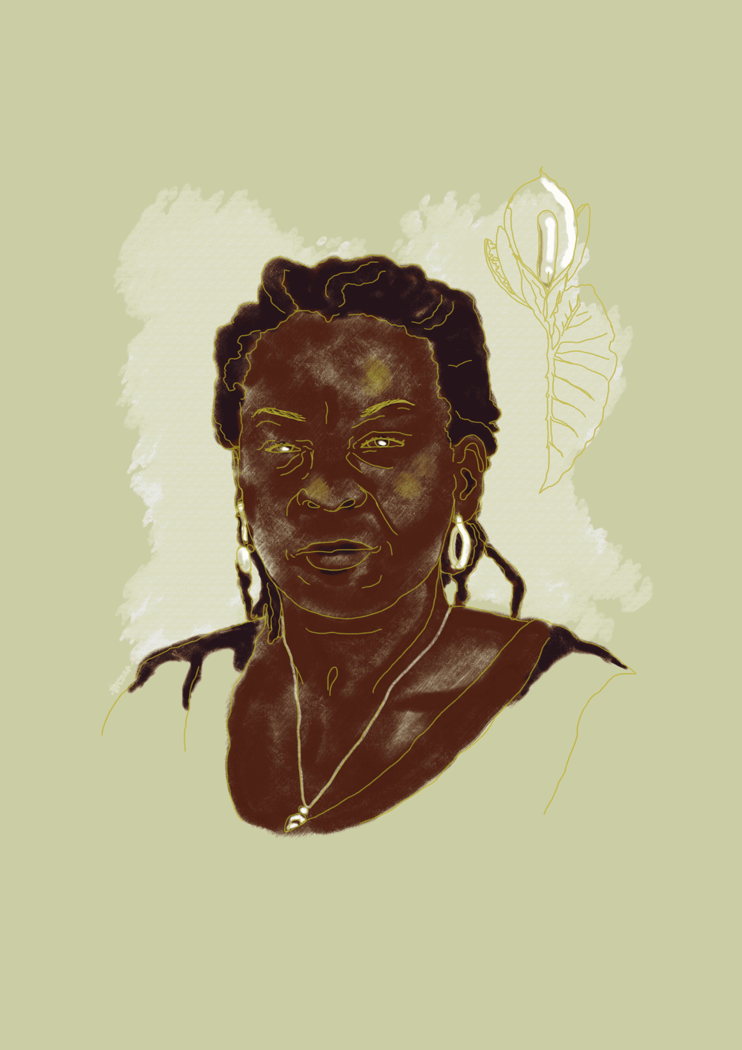 Retrato de Lúcia Xavier, personagem histórico da resistência brasileira