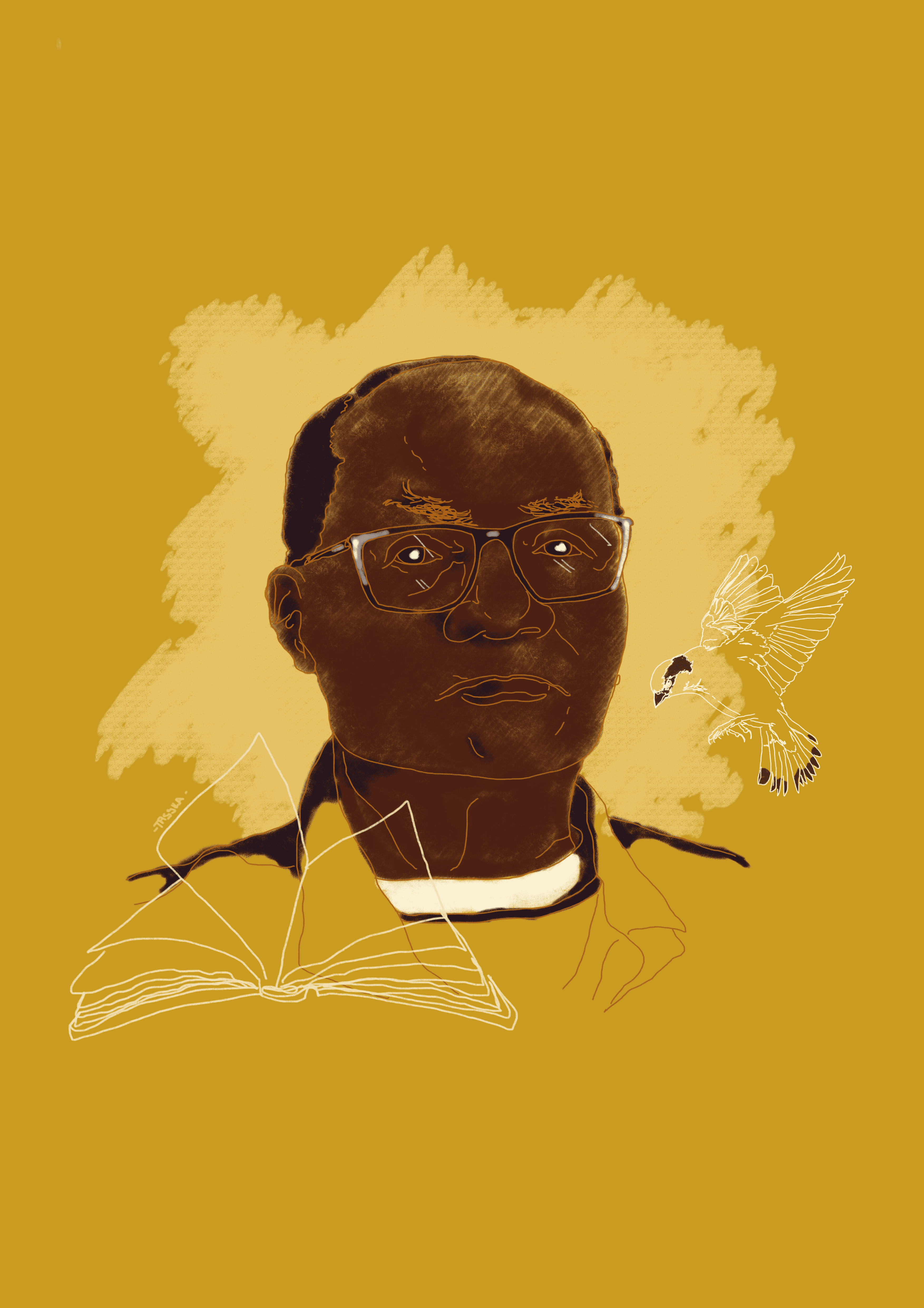 Retrato de Oswaldo Camargo, personagem histórico da resistência brasileira