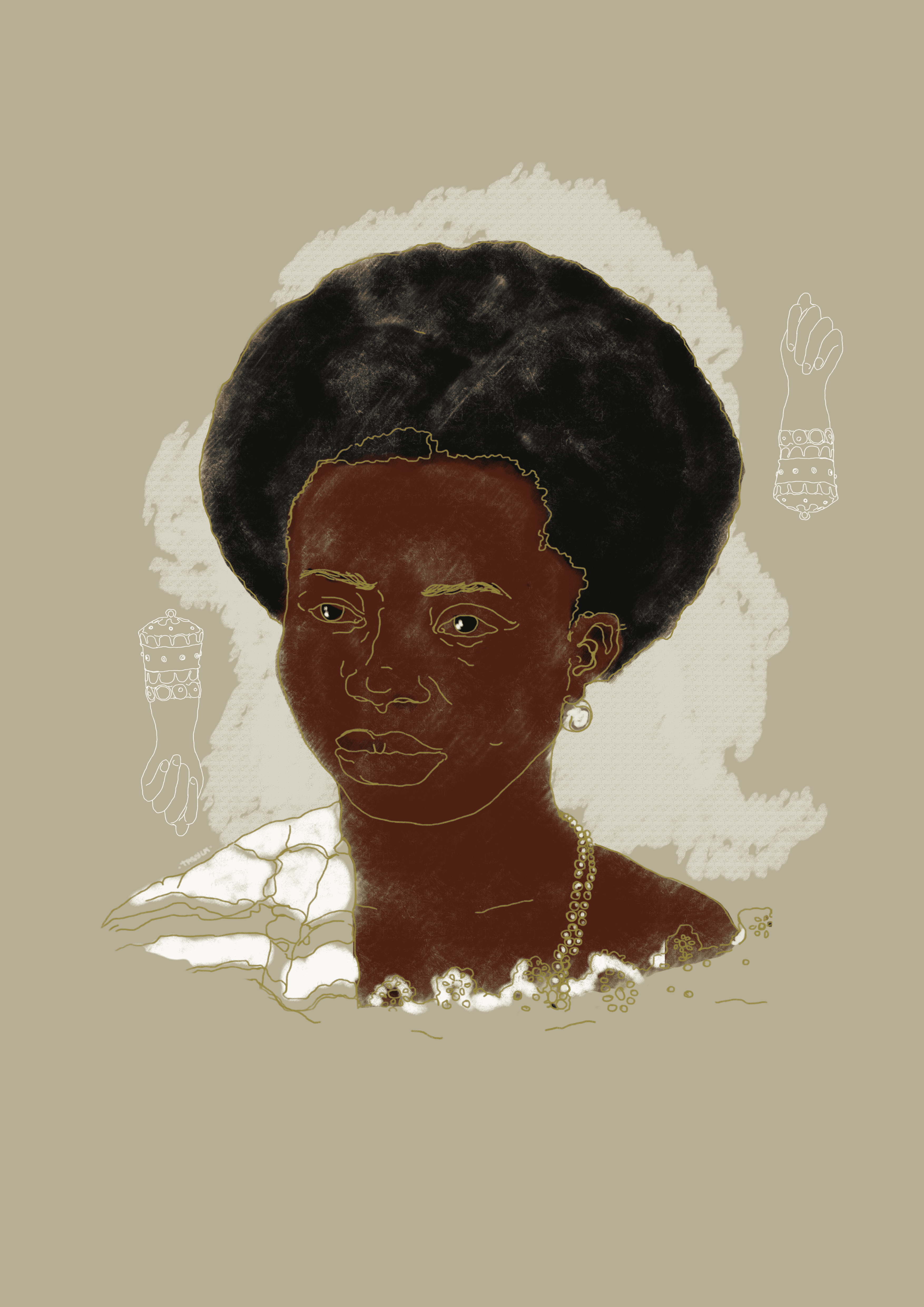 Retrato de Tia Ciata, personagem histórico da resistência brasileira